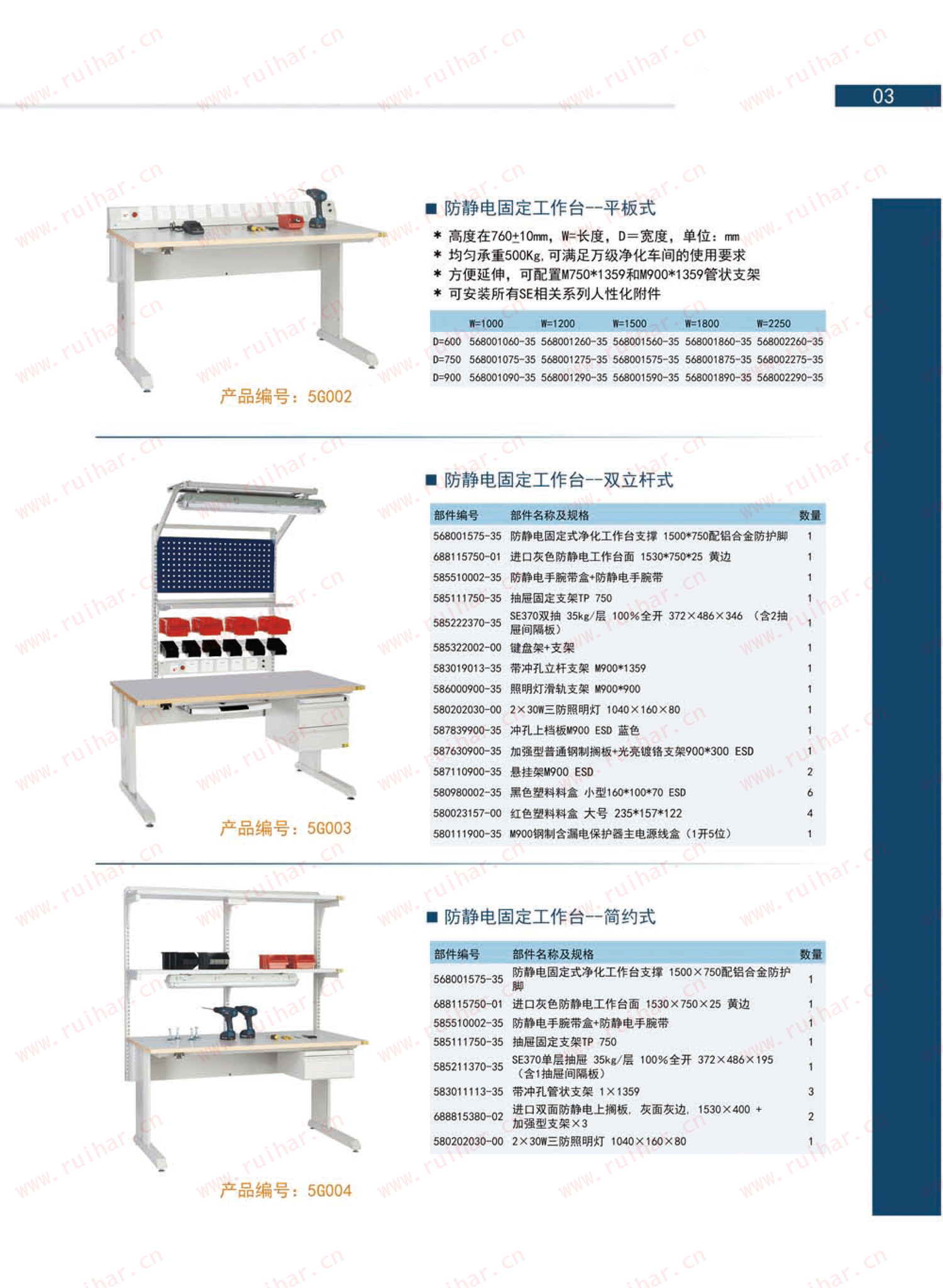 固定式防靜電式作臺，SEG-08-A，SEG-08-B，SEG-08-C，SEG-08-D，森億