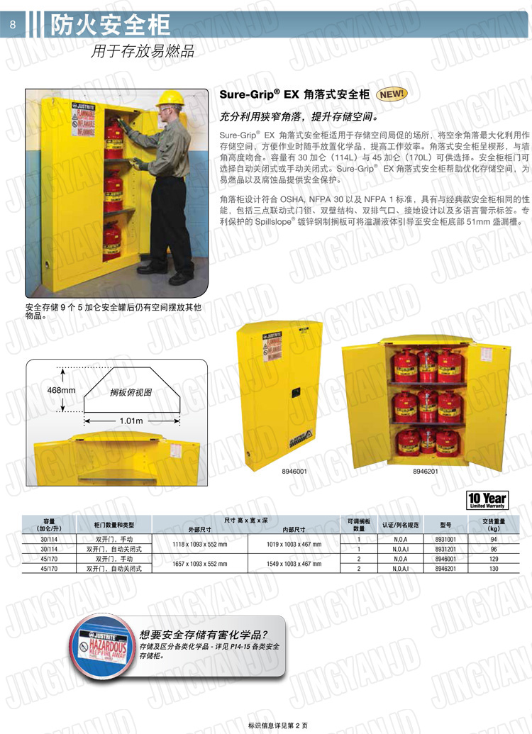 美國(guó)杰斯瑞特，防火安全柜，justrite防火柜，justrite安全柜，防爆柜justrite,8902001,4M9422