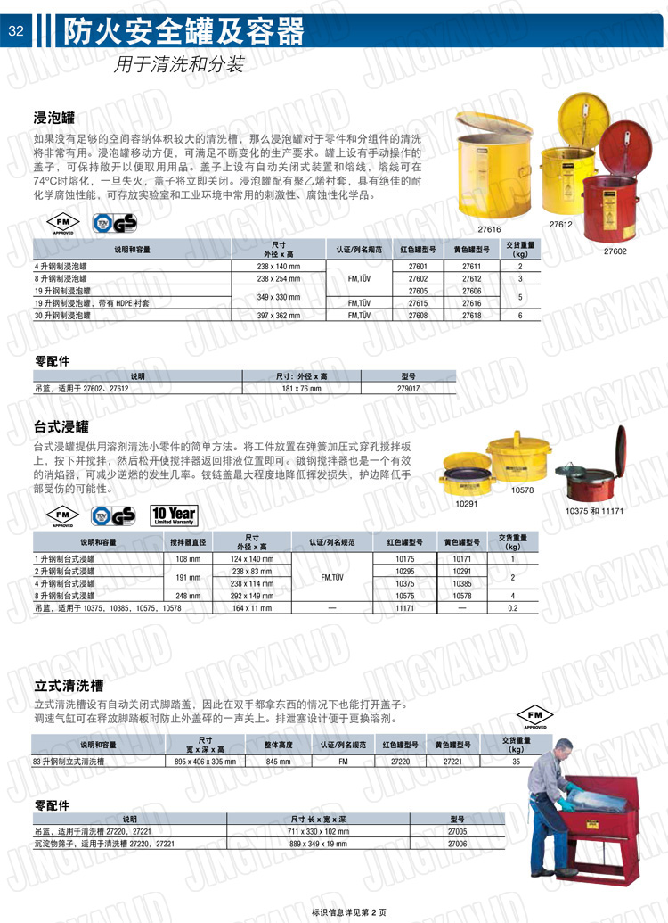 美國杰斯瑞特，justrite，臺式浸泡罐，立式清洗槽，清洗罐