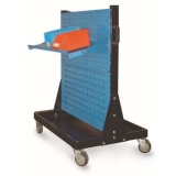 移動型雙面物料架960×610×1110mm(2方孔2百葉)，KM-2222