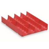 工具柜分類槽，紅色塑料分類槽4格 150×150×28mm，SH-11