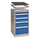 單軌工具柜帶頂框565×580×1000mm(5抽屜帶頂框50mm高)，XB90AN-5SG